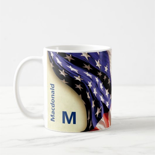 Individuelle Name USA Flag Kaffeetasse (Links)