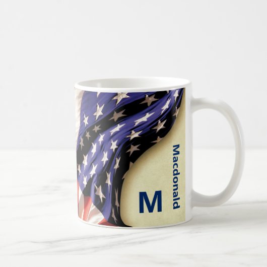 Individuelle Name USA Flag Kaffeetasse (Rechts)