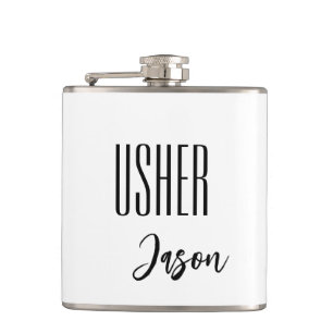 Individuelle Name Usher Flask Flachmann