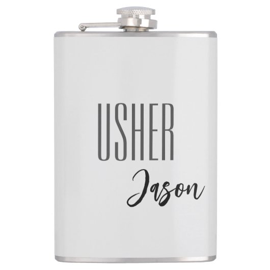 Individuelle Name Usher Flask Flachmann (Vorderseite)