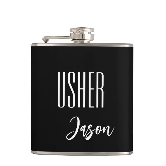 Individuelle Name Usher Flask Flachmann (Vorderseite)