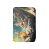 Individuelle Name Vacation Cat Badematte (Vorderseite Vertikal)