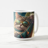 Individuelle Name Vacation Cat Kaffeetasse (VorderseiteRechts)