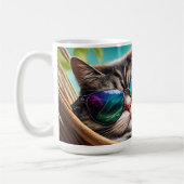 Individuelle Name Vacation Cat Kaffeetasse (Links)