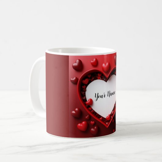 Individuelle Name Valentine Kaffeetasse (Vorderseite Links)