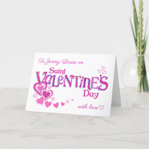 Individuelle Name Valentiner Herz- und Blume-Karte Feiertagskarte