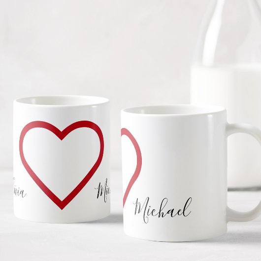 Individuelle Name Valentine's Day Liebe Heart Coup Kaffeetasse