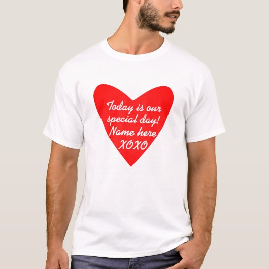 Individuelle Name Valentine's Day XO Men's Basic T T-Shirt (Vorderseite)