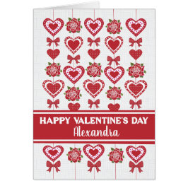 Individuelle Name Valentins Rote Rosen Herzklopfen