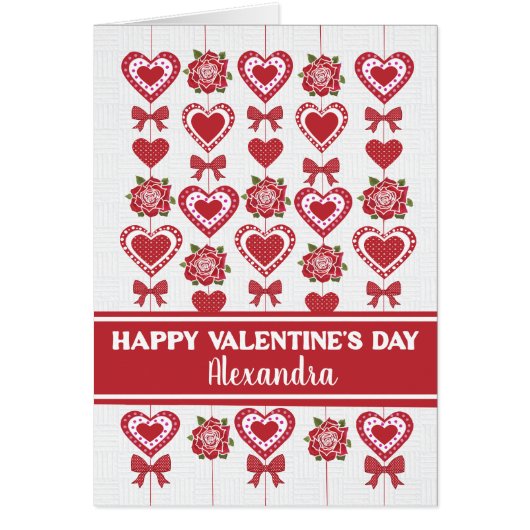 Individuelle Name Valentins Rote Rosen Herzklopfen (Vorne)