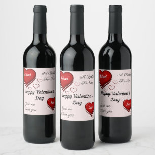 INDIVIDUELLE NAME Valentinstag Sparkling Weinflasc Weinetikett