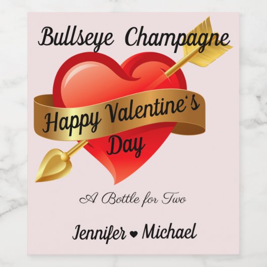 INDIVIDUELLE NAME Valentinstag Sparkling Weinflasc Weinetikett (Einzelnes Label)