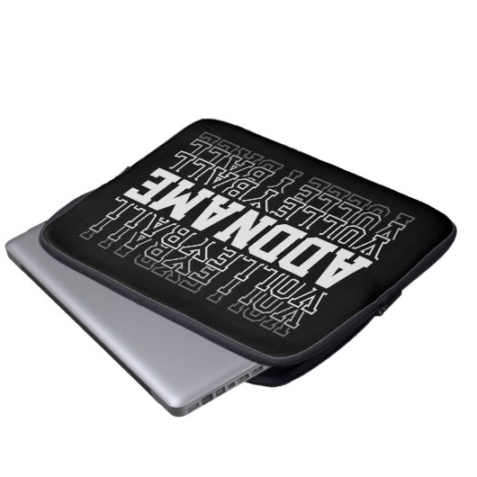 INDIVIDUELLE NAME Vanishing Volleyball Logoteam Laptopschutzhülle (Vorne Knopf)