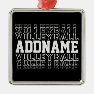 INDIVIDUELLE NAME Vanishing Volleyball Logoteam Ornament Aus Metall