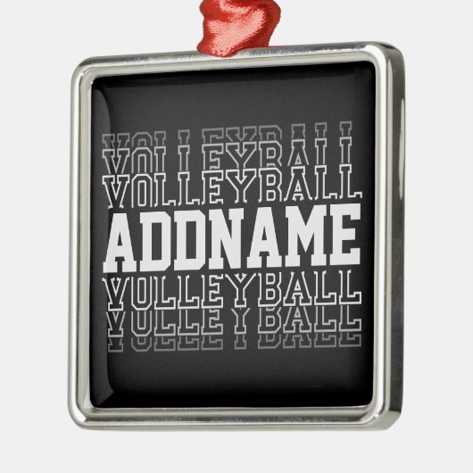 INDIVIDUELLE NAME Vanishing Volleyball Logoteam Ornament Aus Metall (Links)