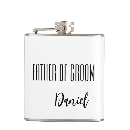 Individuelle Name Vater der Bodenflasche Flachmann (Vorderseite)