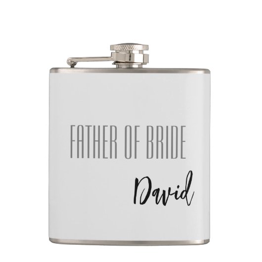 Individuelle Name Vater der Brautflasche Flachmann (Vorderseite)