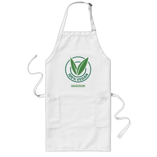 Individuelle Name Vegan Lange Schürze (Vorne)