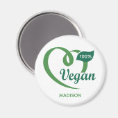 Individuelle Name Vegan Magnet (Vorderseite/Rückseite)