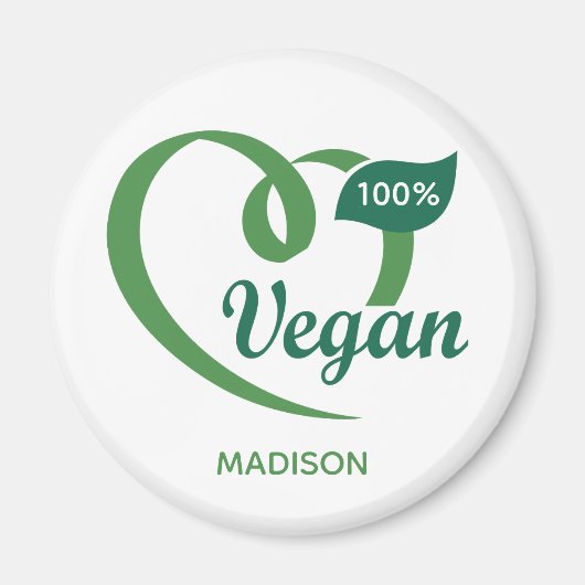 Individuelle Name Vegan Magnet (Vorne)