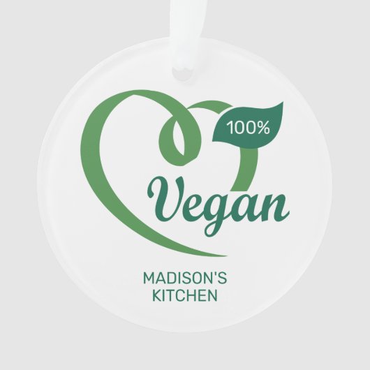 Individuelle Name Vegan Ornament (Vorderseite)