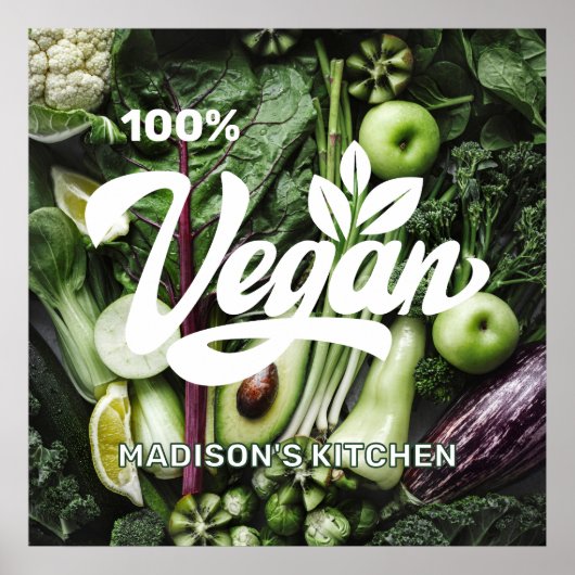 Individuelle Name Vegan Poster (Vorne)