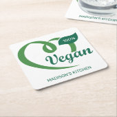 Individuelle Name Vegan Rechteckiger Pappuntersetzer (angewinkelt)
