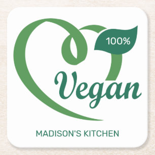 Individuelle Name Vegan Rechteckiger Pappuntersetzer