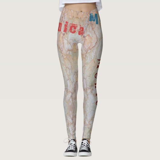 Individuelle Name Veins Pastell Leggings (Vorderseite)