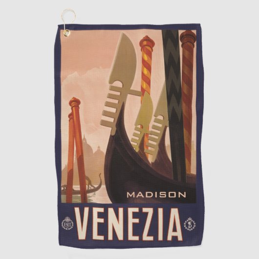 Individuelle Name Venezia (Venedig) Golfhandtuch (Vorderseite)