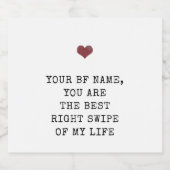 Individuelle Name Verabredete App Valentine's Beer Bierflaschenetikett (Einzelnes Label)