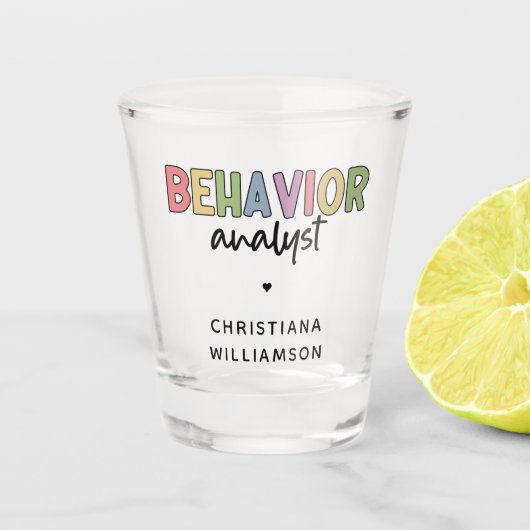 Individuelle Name-Verhaltensanalyst Schnapsglas (Vorderseite)