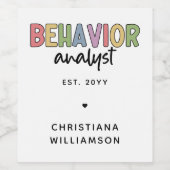 Individuelle Name-Verhaltensanalyst Weinetikett (Einzelnes Label)