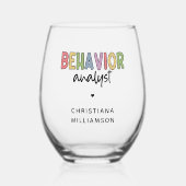Individuelle Name-Verhaltensanalyst Weinglas Ohne Stiel (Vorderseite)
