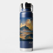 Individuelle Name Vestrahorn Mountains, Island Trinkflasche (Hinten)
