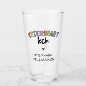 Individuelle Name Veterinary Tech | Tierarzt Glas (Vorderseite)