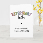 Individuelle Name Veterinary Tech | Tierarzt Karte (Gelbe Blume)
