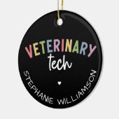Individuelle Name Veterinary Tech | Tierarzt Keramik Ornament (Links)