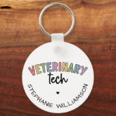 Individuelle Name Veterinary Tech | Tierarzt Schlüsselanhänger (Vorderseite)