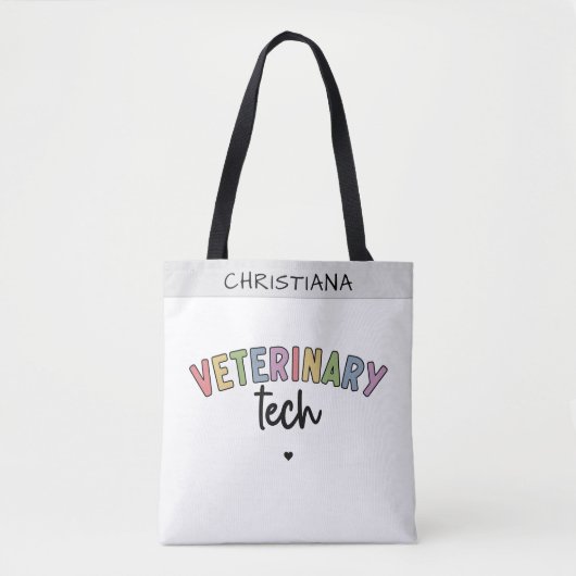 Individuelle Name Veterinary Tech | Tierarzt Tasche (Vorderseite)