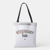 Individuelle Name Veterinary Tech | Tierarzt Tasche (Rückseite)