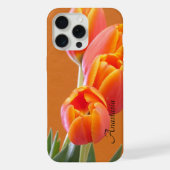 Individuelle Name Vibrant Orange Tulip Blume Foto iPhone Hülle (Rückseite)