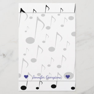Individuelle Name + Viele Muster für musikalische Briefpapier