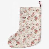 Individuelle Name Viktorianische Vintage Rose Kleiner Weihnachtsstrumpf (Rückseite)