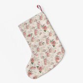 Individuelle Name Viktorianische Vintage Rose Kleiner Weihnachtsstrumpf (Rückseite (Hängend))