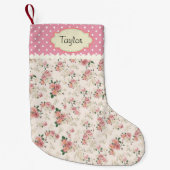 Individuelle Name Viktorianische Vintage Rose Kleiner Weihnachtsstrumpf (Vorderseite)
