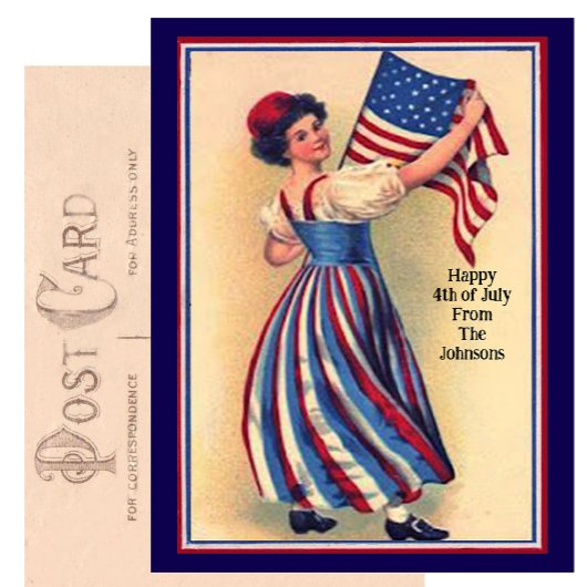 Individuelle Name Vintag Amerikanische Unabhängigk Postkarte