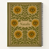 Individuelle Name Vintag Augapfel Blumenpapier Notizblock (Rückseite)