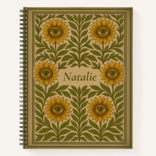 Individuelle Name Vintag Augapfel Blumenpapier Notizblock (Vorderseite)