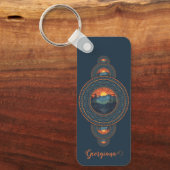 Individuelle Name Vintag Wilderness Ornamental Man Schlüsselanhänger (Vorderseite)